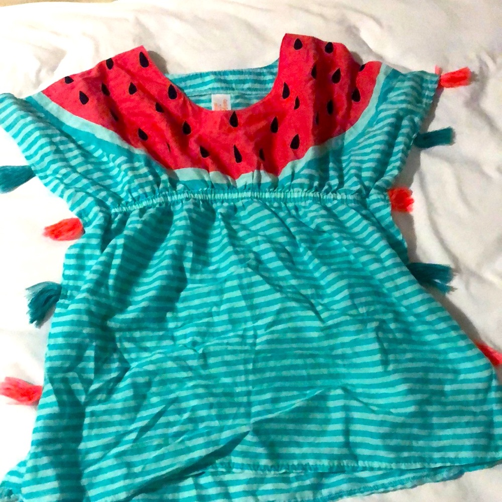 Cute kids watermelon inspired coverup for swim suits and more! Barely worn.
